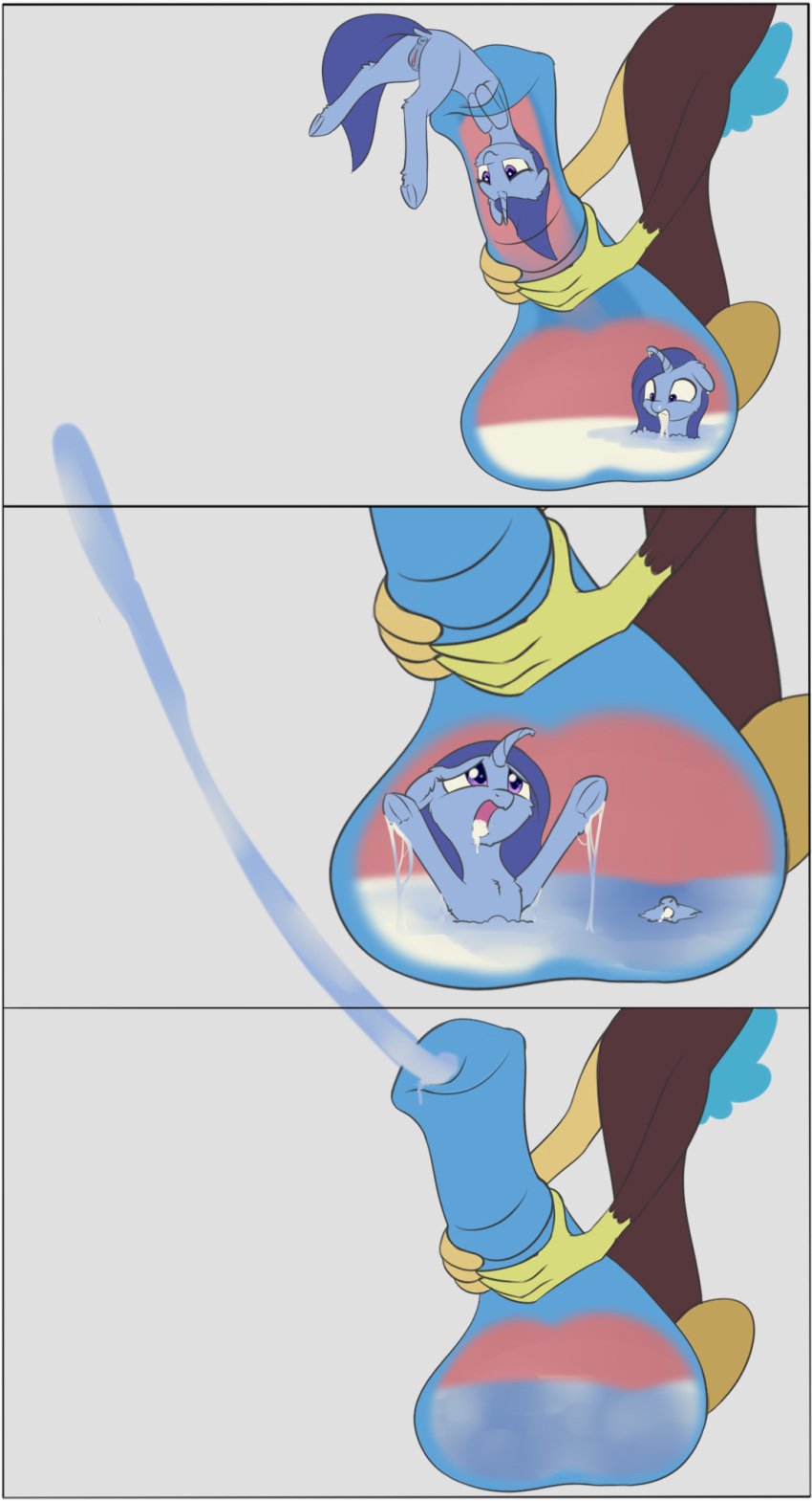 anthro anus ass balls blue_body blue_cum blue_fur chimera cum cum_vore cumshot death digestion discord_(mlp) draconequus dusthiel equid equine female friendship_is_magic hasbro hooves inside_balls inside_penis male mammal masturbation melting my_little_pony penile_masturbation penis purple_eyes pussy unicorn vore