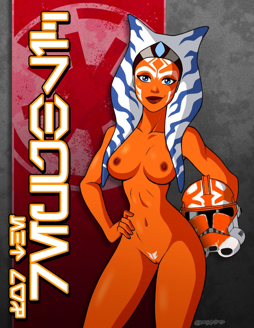 1girls ahsoka_tano alie alien alien_girl alien_humanoid areola areolae big_breasts bold-n-brash breasts completely_naked completely_nude completely_nude_female female female_focus female_only front_view headband headgear helmet holding_headgear holding_object nude nude_female nudity orange_body orange_skin pubic_tattoo solo solo_female solo_focus standing star_wars star_wars_rebels text togruta