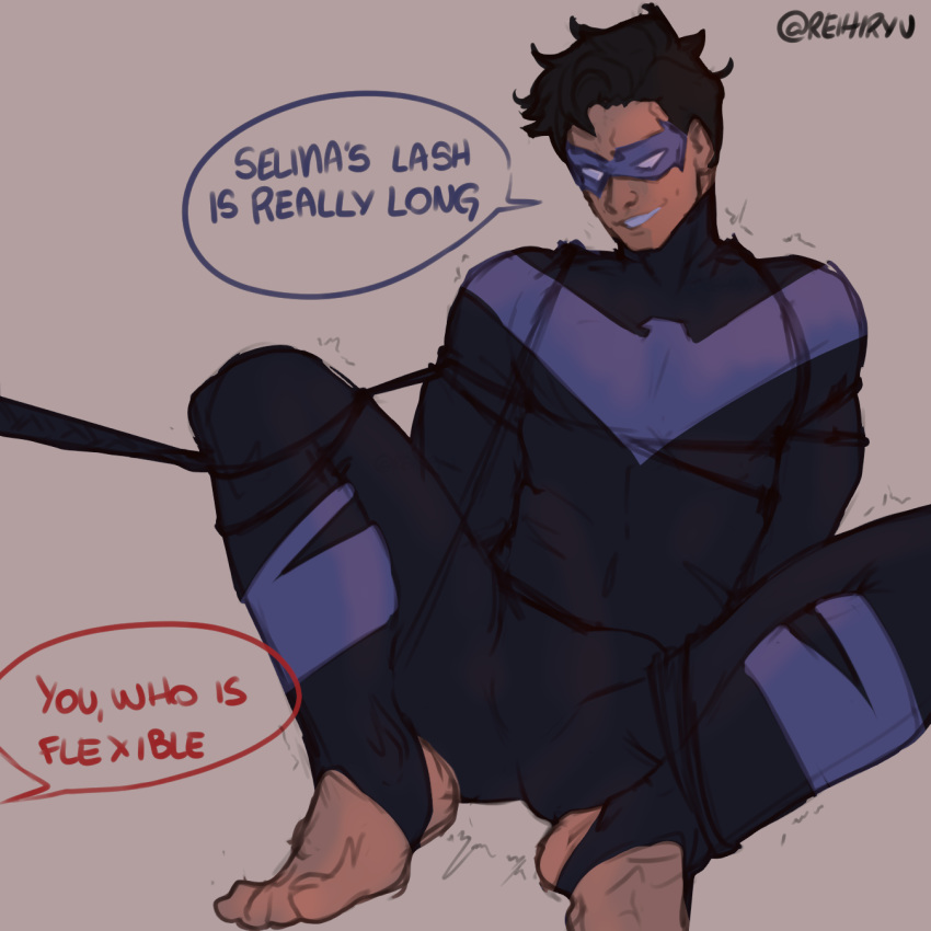 bara dc dc_comics dick_grayson erection gay group_sex lad legs_held_open male male_only mask masked_male multiple_boys muscles naked nightwing penis reihiryu sex spread_legs superhero tagme uncensored verbal yaoi