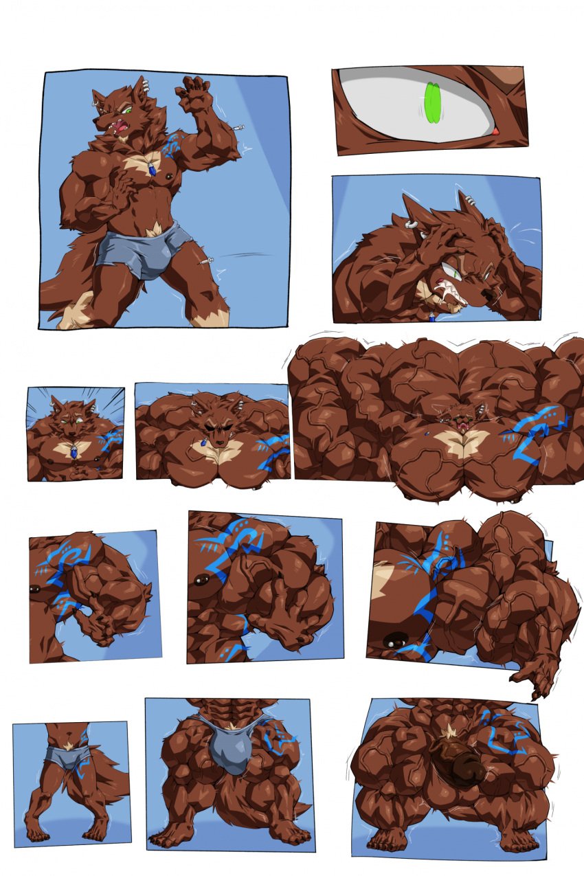 bodybuilder dong2fm furry male male_only muscle_growth muscles muscular muscular_arms muscular_male muscular_thighs