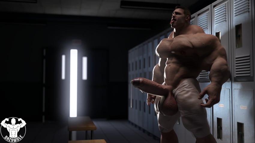 balls bodybuilder cock dazswole huge_cock huge_cock locker_room male male_only muscles muscular muscular_arms muscular_male muscular_thighs penis testicles