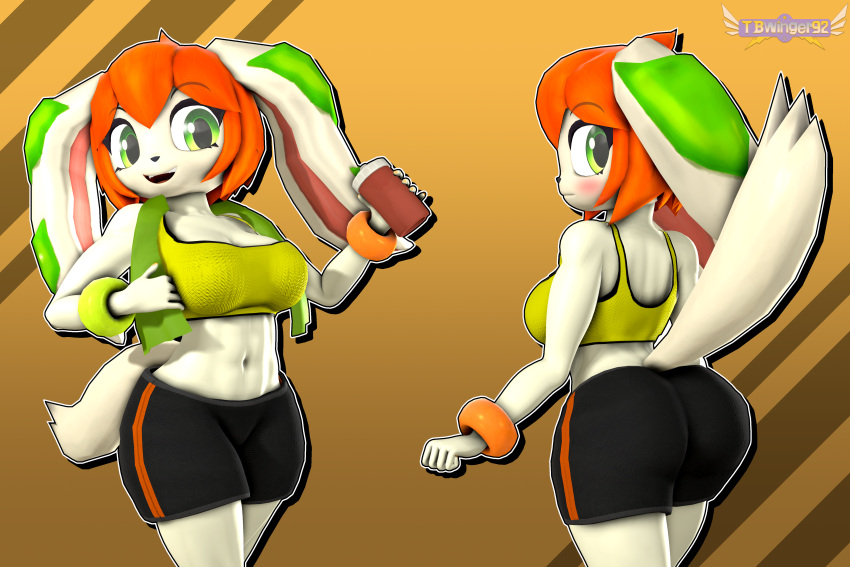 anthro blush canine female female_protagonist freedom_planet freedom_planet_2 looking_at_viewer looking_back_at_viewer milla_basset tbwinger92 video_games