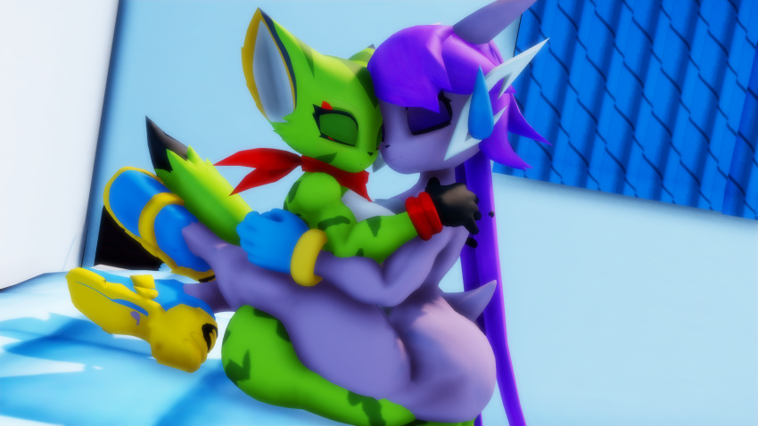 anthro aquatic_dragon carol_tea dragon feline female female_protagonist freedom_planet freedom_planet_2 nude nude_female sahanovazamat sash_lilac video_games water_dragon wildcat yuri