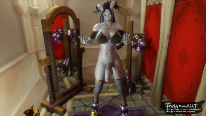 1futa 1girls 3d draenei female ferlynn futa_on_female futanari glowing_eyes horsecock ishari laxiny lingerie secretly_loves_it self_upload story voyeur watching world_of_warcraft