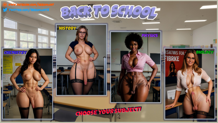 4futas ai_generated asian big_ass big_balls big_breasts big_penis black_hair blonde_hair breasts classroom futa_only futanari heromant large large_ass large_breasts large_penis penis teacher teachers