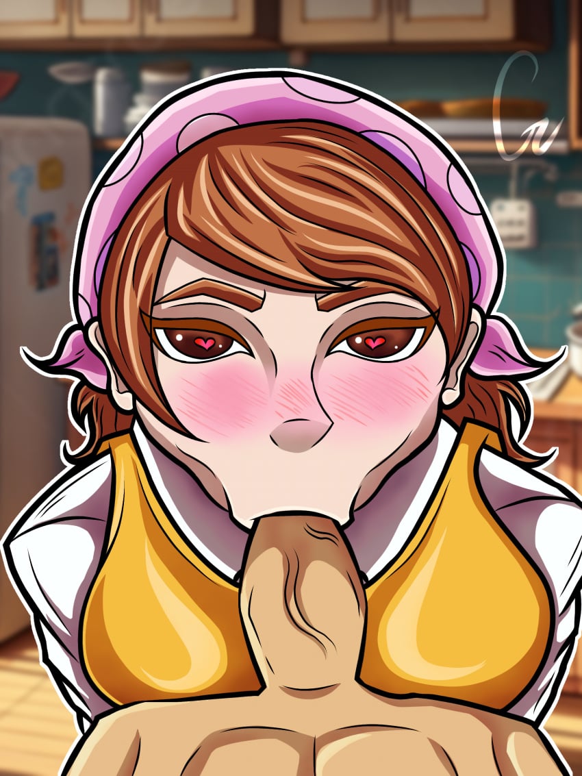 blowjob brown_eyes brown_hair cooking_mama greene_killer hentai mama_(cooking_mama)