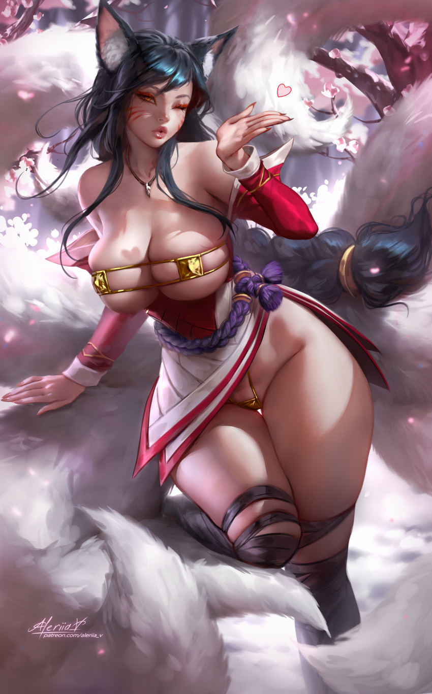 9_tails ahri aleriia_v animal_ear_fluff animal_ears animal_girl big_breasts black_hair breasts busty child_bearing_hips cleavage clothing curvaceous curves curvy curvy_body curvy_female curvy_figure curvy_hips eyelashes eyeliner eyeshadow facial_markings female female_only fluffy fluffy_ears fluffy_tail fluffy_tails fox fox_ears fox_girl fox_tail furry_tail hips hourglass_figure huge_breasts humanoid inner_ear_fluff kemonomimi kitsune large_breasts league_of_legends lerapi light-skinned_female light_skin lips lipstick long_hair multiple_tails nine_tailed_fox pale-skinned_female pale_skin riot_games tail thick_thighs thighs vastaya video_games voluptuous wide_hips yellow_eyes