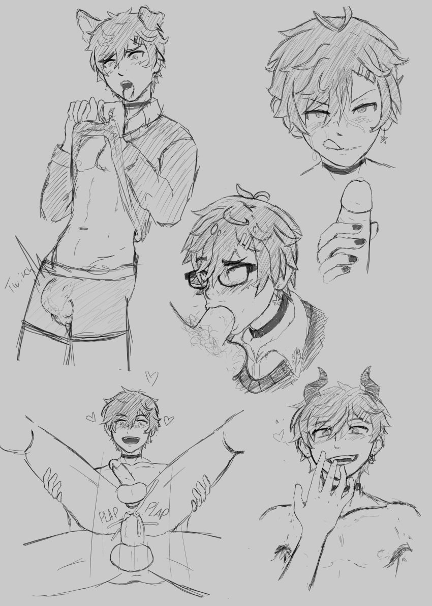 anal_sex compilation cum_on_face dog_ears gay glasses horns indie_virtual_youtuber male male_with_painted_nails oral_sex shoto shoto_(vtuber) shxtou sketch virtual_youtuber yaoi