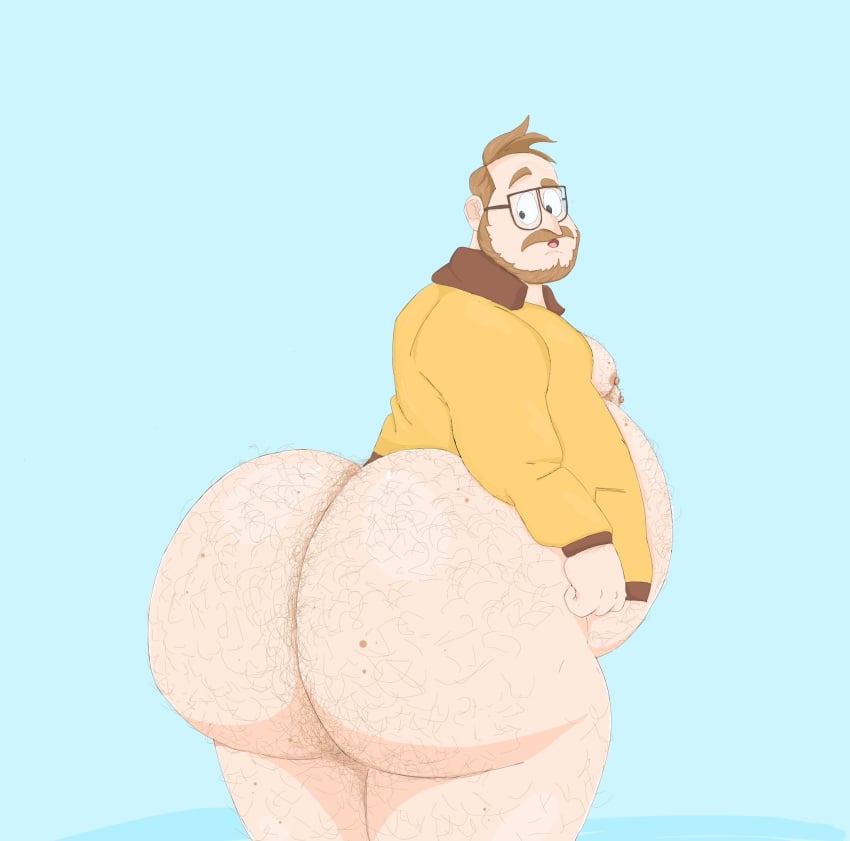 1boy animehikaridesu big_ass big_belly big_butt brown_hair dad dilf father gigantic_ass gigantic_butt glasses hairy hairy_ass hairy_body hairy_butt huge_ass huge_belly huge_butt looking_back male male_only mole_on_ass mole_on_butt overweight overweight_male rick_mitchell solo solo_male the_mitchells_vs._the_machines thick_thighs wide_hips