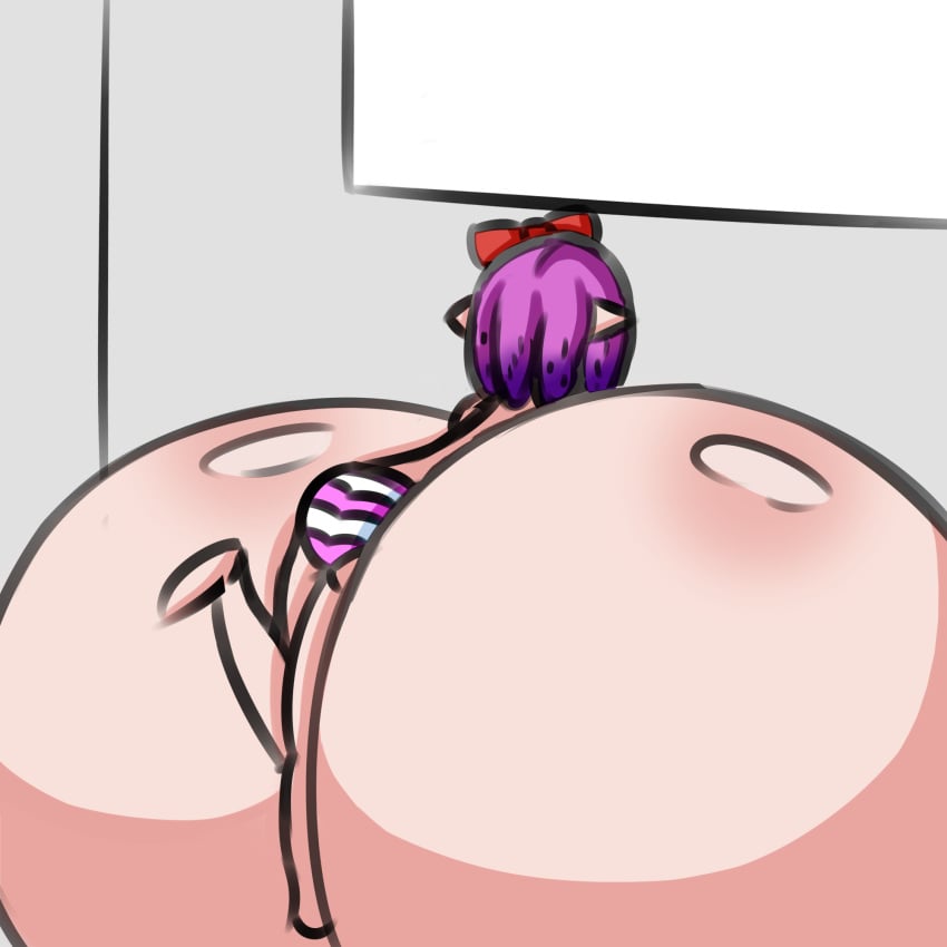 bigger_than_canvas breasts_bigger_than_body breasts_bigger_than_head breasts_bigger_than_torso colossal_breasts female gigantic_breasts huge_breasts hyper hyper_breasts immobile inkling_girl long_hair lying_on_breasts lying_on_self panties splatoon striped_panties tagme tokidokisuiyobi underwear