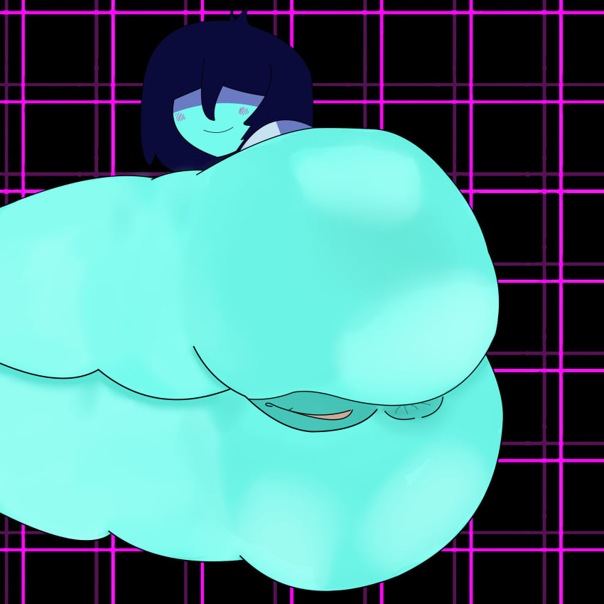 anus asshole blue_skin deltarune female kris_(deltarune) kris_female_(deltarune) nude pussy smiling solo