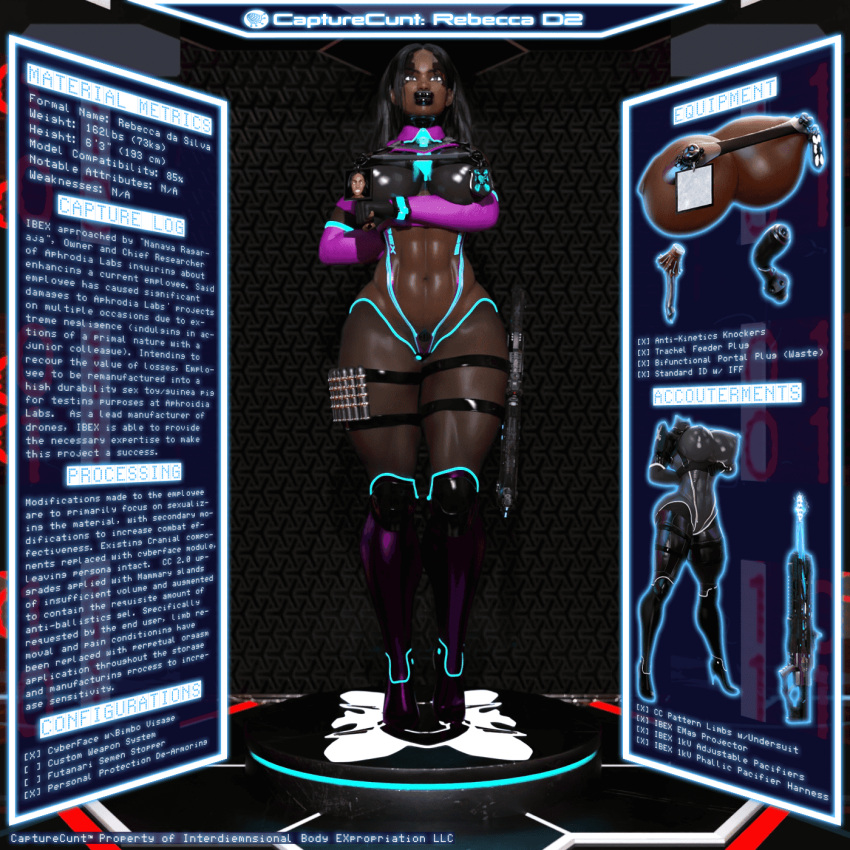 3d big_ass big_breasts big_butt black_hair body_modification brainwashing capturecunt_(ibex) dark-skinned_female dark_skin drone droneification high_heels hypnosis ibex-cg mind_break mind_control nipple_piercing nipples oc original_character slave submissive submissive_female whore