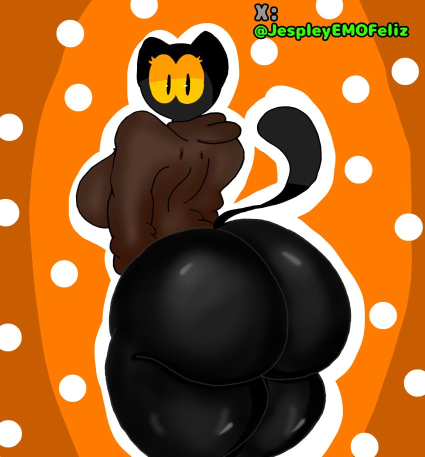 ass big_ass big_breasts breasts bubble_ass bubble_butt cat_ears cute female female_only furry halloween huge_ass huge_butt jespley jespleyelemofeliz momo_(google) orange_eyes