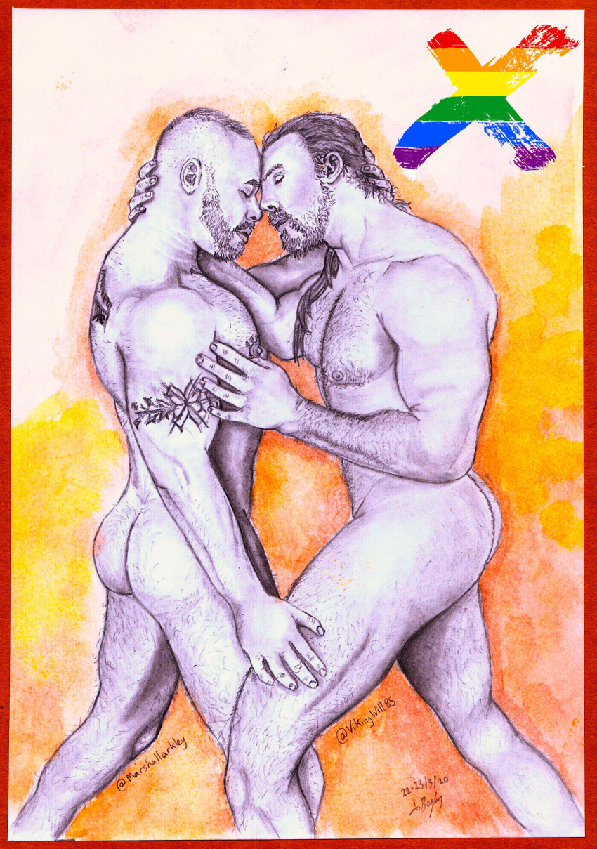 big_ass big_butt hairy_chest hairy_male hand_drawn male male_only marshall_arkley muscular muscular_male naked naked_male onlyfans_model pencil pencil_(artwork) pencil_sketch sketches_by_adab viking_will_85