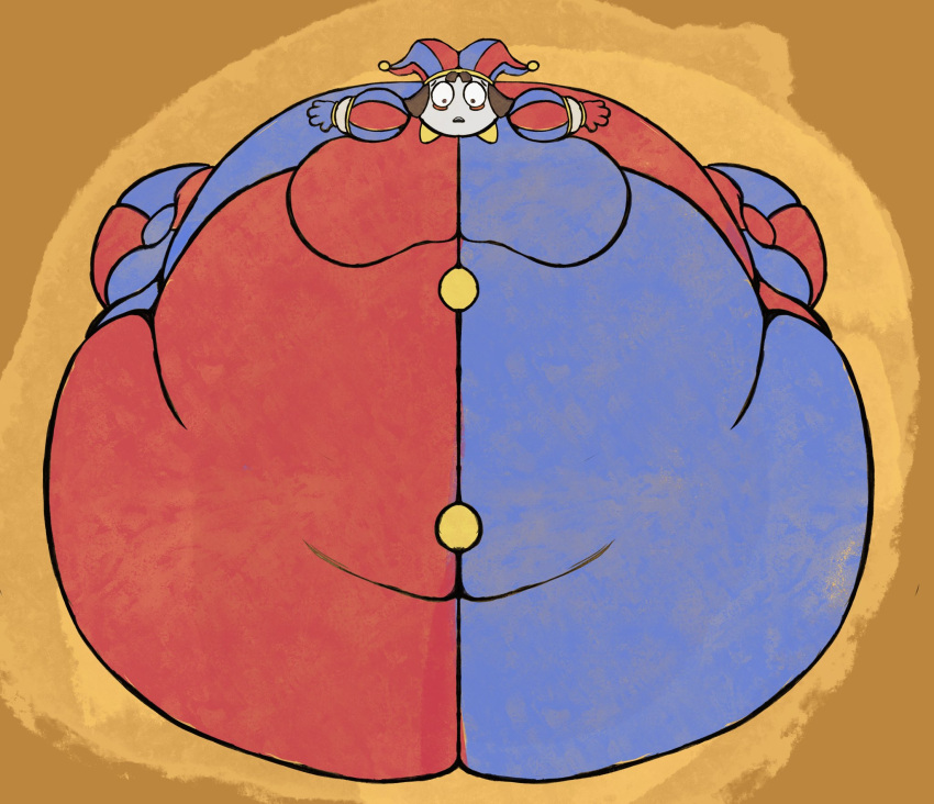 2023 2d 2d_(artwork) 2d_artwork blob breasts fat female glitch_productions gooseworx jester morbidly_obese muthmun_(artist) obese orb overweight pomni pomni_(the_amazing_digital_circus) shocked the_amazing_digital_circus