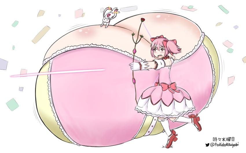 breasts_bigger_than_body breasts_bigger_than_head breasts_bigger_than_torso breasts_on_floor colossal_breasts dress enormous_breasts female gigantic_breasts huge_breasts hyper hyper_breasts immobile kyuubee lying_on_breasts lying_on_self madoka_kaname mahou_shoujo_madoka_magica massive_breasts puella_magi_madoka_magica tagme tokidokisuiyobi twintails