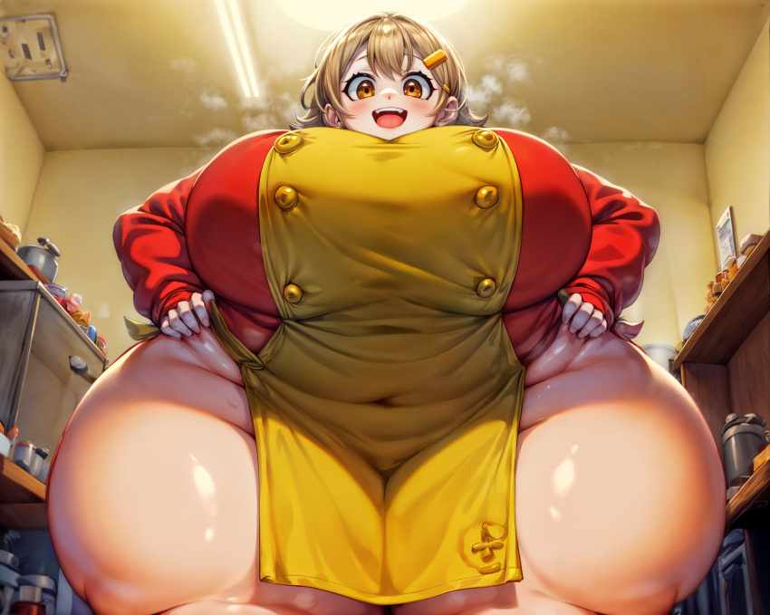 5-volt ai_generated female from_below huge_breasts huge_thighs localaibullshitter mature_female milf nintendo thick_thighs warioware