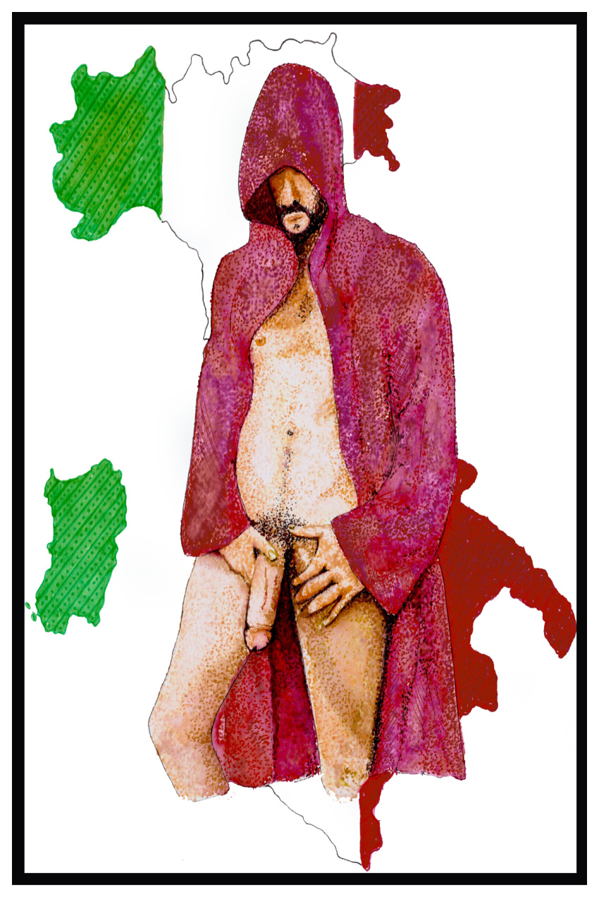 big_penis cock cock_out dick gay hand_drawn hugeakamaru24 ink italian_flag male male_only naked naked_male nude nude_male pen pen_(artwork) sketches_by_adab skinny_male solo