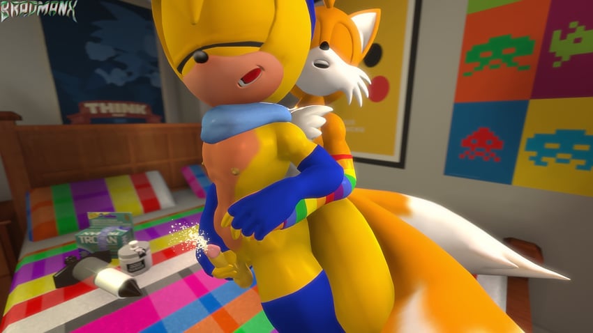 2boys 3d anal anthro bodily_fluids canid canine clothing cum cumshot digital_media_(artwork) ejaculation femboy flying_squirrel fox furry genital_fluids genitals legwear male mammal masturbation multiple_tails nude penis ray_the_flying_squirrel rodent sciurid sega sex small_penis sonic_(series) sonic_the_hedgehog_(series) source_filmmaker tails tails_the_fox thigh_highs yaoi