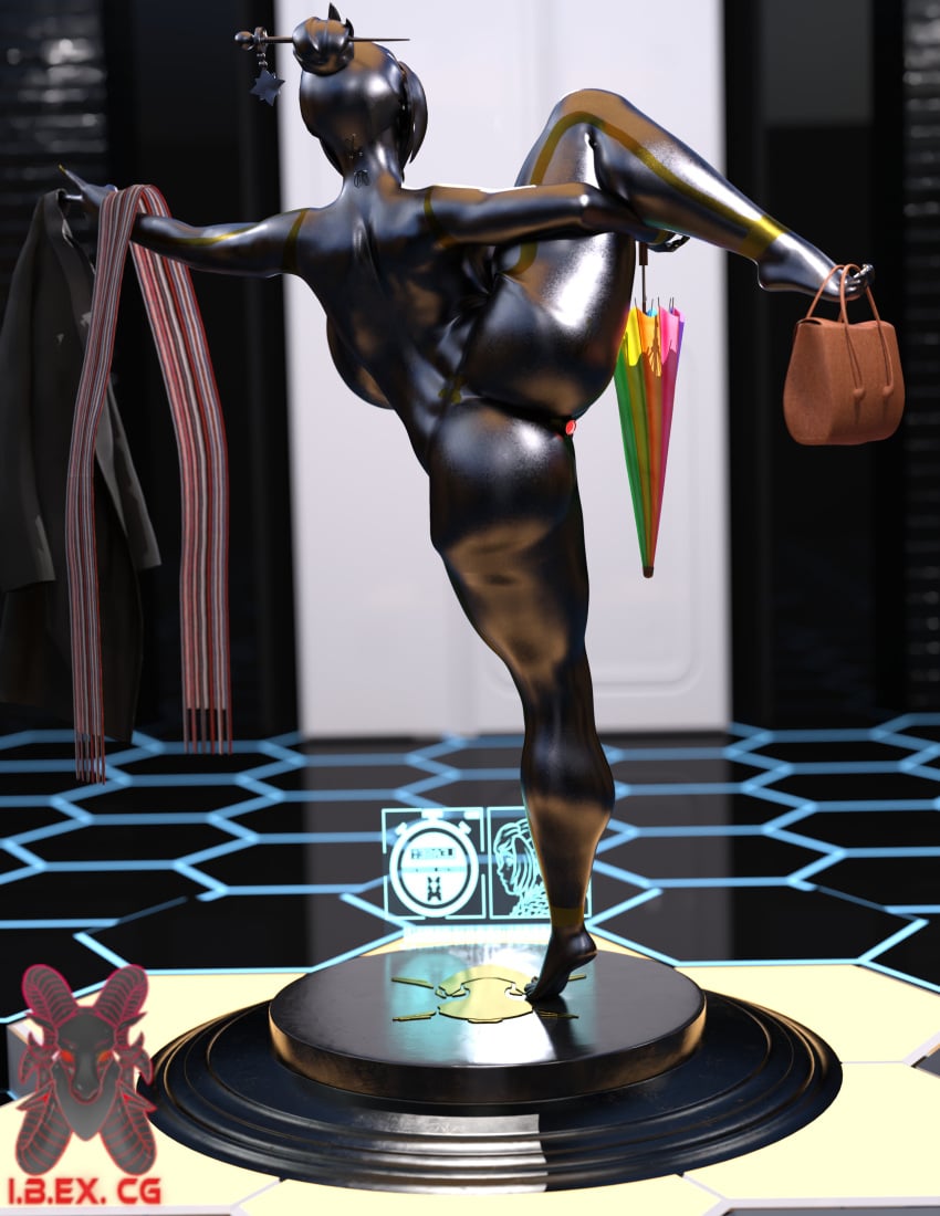 big_ass big_breasts big_butt body_modification brainwashing chubby drone droneification dronification female high_heels ibex-cg mei_(overwatch) metallic_body metalmaiden_(ibex) mind_break mind_control only_female overwatch overwatch_2 slave slutty_outfit