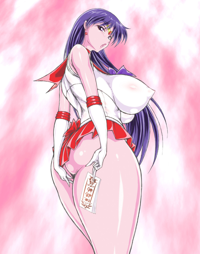 bishoujo_senshi_sailor_moon clothing female huge_ass huge_breasts large_breasts leotard marubayashi_shumaru rei_hino revealing_clothes sailor_mars skirt thick_thighs wide_hips