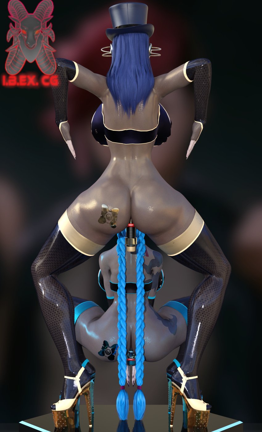 3d big_ass big_breasts big_butt body_modification brainwashing caitlyn_kiramman drone droneification dronification female female_only haigure haigurehussy_(ibex) high_heels ibex-cg jinx_(league_of_legends) league_of_legends league_of_legends:_wild_rift mind_break mind_control slave slutty_outfit spread_legs yuri