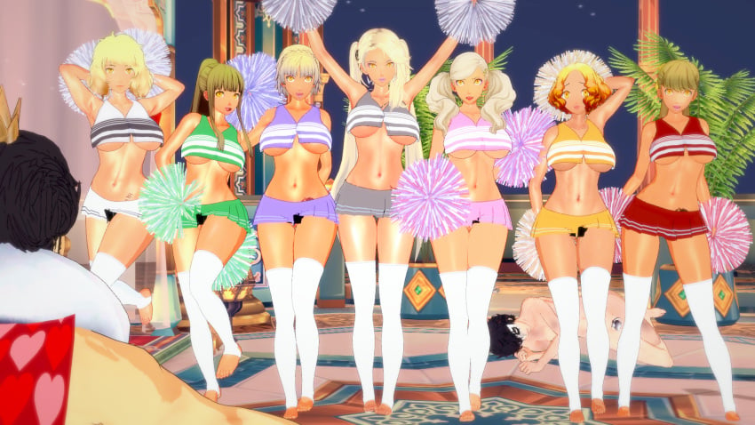 2boys 3d 6+girls alternative_eye_color animal_print ann_takamaki bimbofication blonde_hair cheerleader corruption dark-skinned_female female gal gyaru gyaru_gal harem haru_okumura human humiliation kasumi_yoshizawa koikatsu lordem makoto_niijima male mind_control multiple_boys multiple_girls netorare persona persona_5 sadayo_kawakami sae_niijima sakura_futaba suguru_kamoshida yellow_eyes