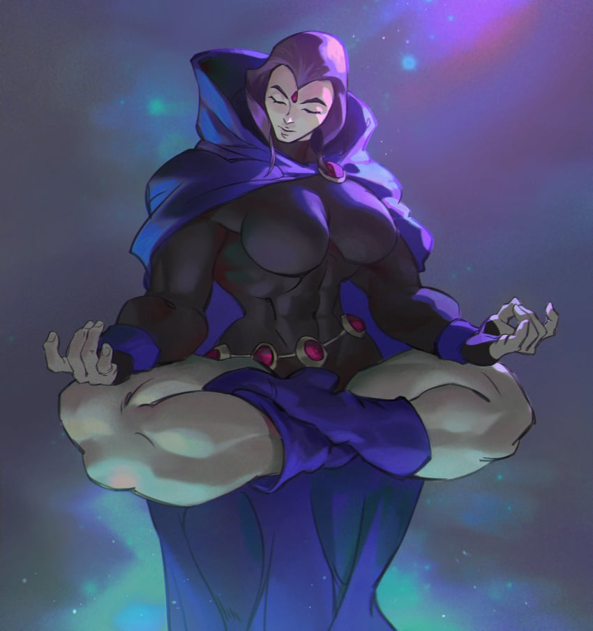 1girls athletic_female dc dc_comics female female_only fully_clothed large_breasts mihaildava muscular_female muscular_thighs raven_(dc) solo teen_titans