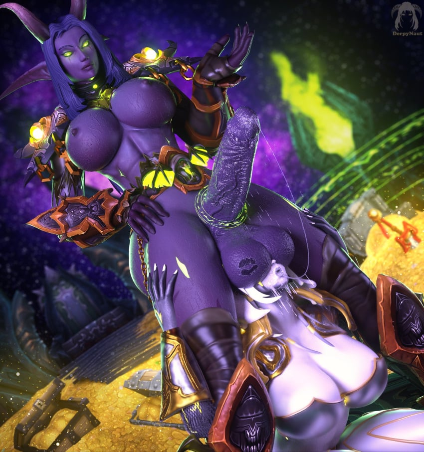 3d armor big_boobs boobs cock_ring cum cum_in_mouth cum_on_face demon_hunter demonhunter_(warcraft) derpy_(derpynaut) derpynaut draenei elf elf_ears elf_futa eredar futa_balls futa_cock futanari glowing_eyes gold_(metal) green_eyes horns lipstick_mark lipstick_on_balls night_elf night_elf_demon_hunter night_elf_futa original_character pointy_ears purple_hair purple_skin saliva tagme tzilana warcraft world_of_warcraft