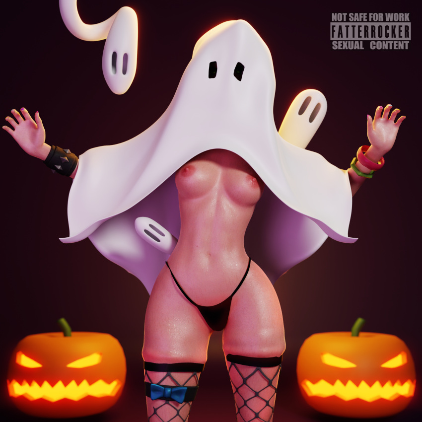 1girls 3d bedsheet_ghost big_ass black_thong breasts covered_face fatterrocker fishnets fortnite fortnite:_battle_royale ghost ghost_girl helsie_(fortnite) small_breasts thong white_body white_skin