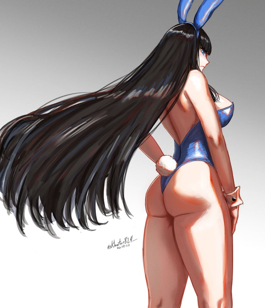 1girls ass big_ass big_breasts big_butt black_hair blue_eyes blunt_bangs bunny_costume bunny_ears bunny_girl bunny_tail bunnysuit clothed dark_hair fake_animal_ears fake_tail fat_ass female female_only flowing_hair huge_ass huge_butt khester824 kill_la_kill kiryuuin_satsuki large_ass large_breasts legs leotard light-skinned_female light_skin long_hair playboy_bunny revealing_clothes sideboob slutty_outfit studio_trigger tagme thick thick_ass thick_legs thick_thighs thighs wrist_cuffs