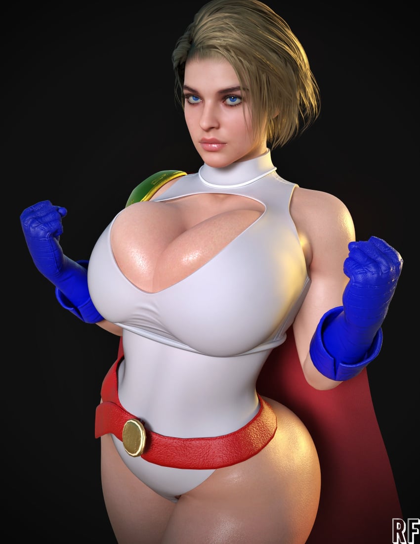 1girls 3d absurd_res big_breasts black_background blonde_female blonde_hair blue_eyes breasts busty capcom cape cleavage clothed clothed_female cosplay crossover crossover_cosplay dc dc_comics female female_only fully_clothed gloves hi_res huge_breasts jill_valentine jill_valentine_(blonde) jill_valentine_(sasha_zotova) kryptonian large_breasts nipples_visible_through_clothing power_girl_(cosplay) resident_evil resident_evil_3 resident_evil_3_remake rude_frog short_hair solo solo_female standing superheroine superman_(series) thick_thighs thighs wide_hips