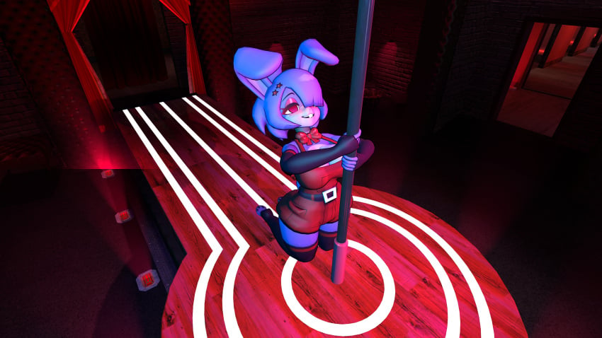 bonfie bonfie_(cryptia) bonnie_(cally3d) bonnie_(fnaf) fap_nights_at_frenni's five_nights_at_freddy's fredina's_nightclub nightclub pole_dancing solo