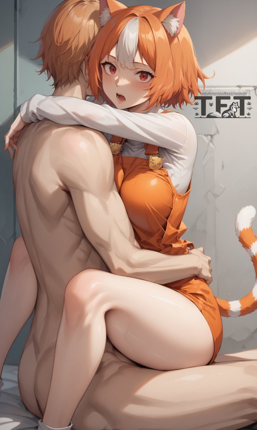 1boy 1girls ai_generated cat_ears cat_tail catgirl marsey sex touchfluffytails