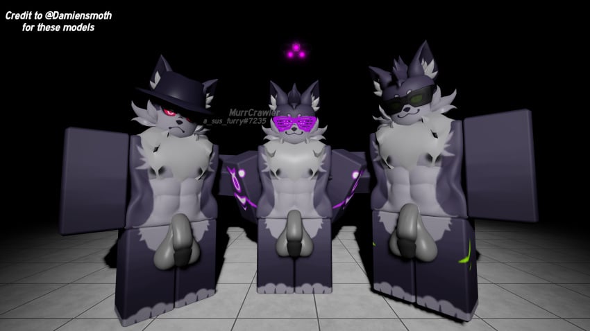 3d fed_(kaiju_paradise) flaccid_penis kaiju_paradise looking_at_viewer male_only murrcrawler nightcrawler_(kaiju_paradise) nightshade_(kaiju_paradise) roblox roblox_game self_upload shade_(kaiju_paradise) tagme