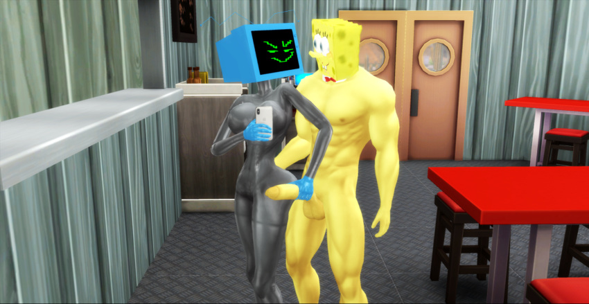 3d female freakybob_pisspants humanoid karen_plankton pof3445 robot robot_girl robot_humanoid screen_face sea_sponge sims4 spongebob_squarepants spongebob_squarepants_(character) spongebob_squarepants_(series) tv tv_head