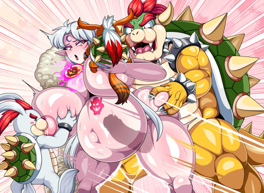 anthro ass ass_grab big_ass big_breasts big_cock big_penis bowser bowser_jr. branded branding_mark breast_grab breast_sucking breasts crossover cum cum_in_pussy cum_inside cum_leaking_down_leg cumflation elf elf_ears female grabbing_ass grabbing_breasts huge_ass huge_breasts huge_cock human_mother_baby_monster inflation inuyasha male male/female mario_(series) multiple_boys multiple_males nude nude_female property rule_63 sesshoumaru size_difference sucking sucking_nipples tattoo teddy_jack thick_thighs vaginal_penetration