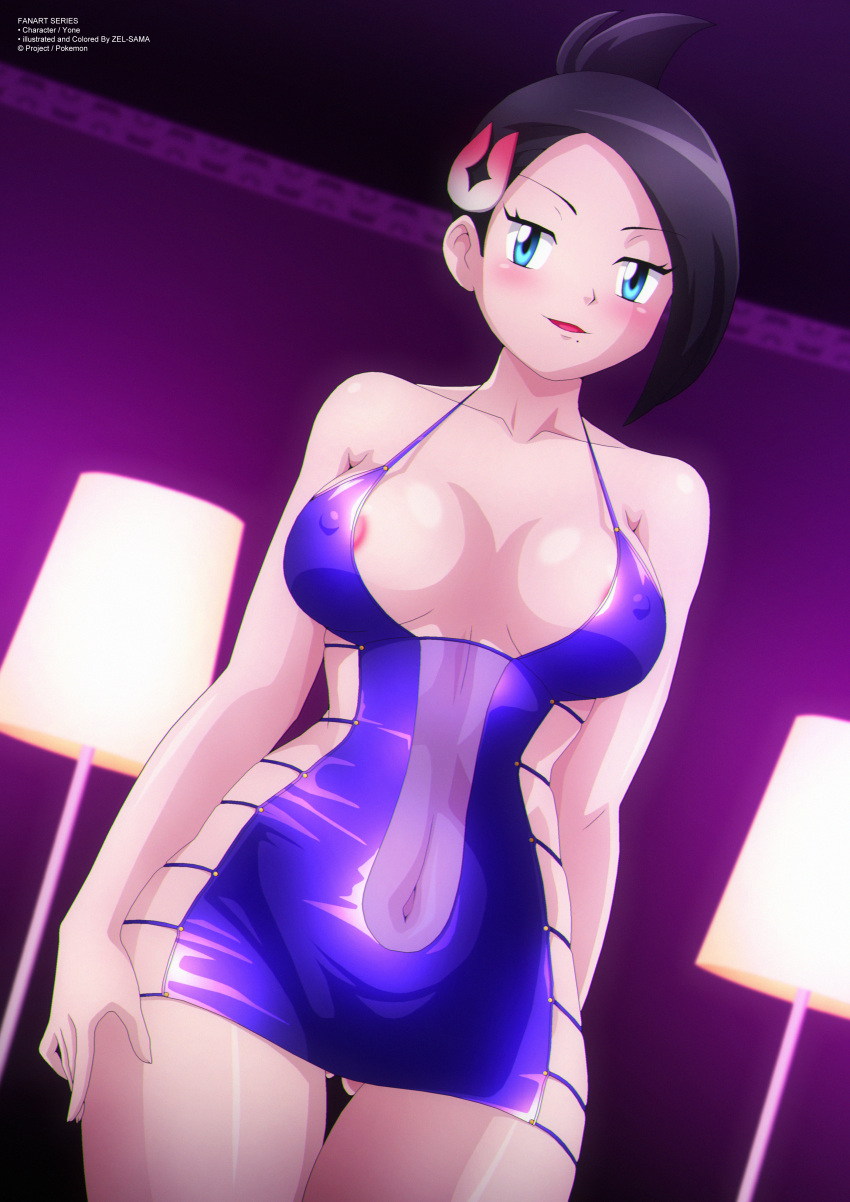 blue_dress breasts pokemon pokemon_legends:_arceus tagme yone_(pokemon) zel-sama