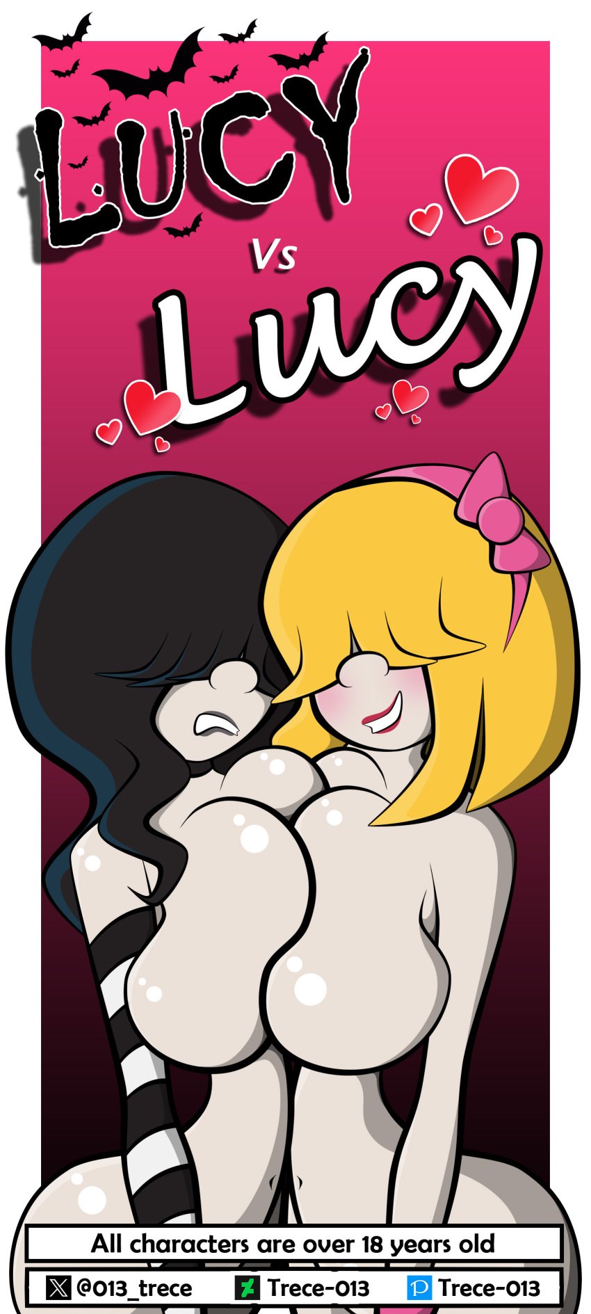 big_ass big_breasts big_butt bimbo black_hair blonde_hair comic curvy goth goth_girl gothic huge_breasts large_breasts lucy_loud lucy_loud_(makeover) oppai rubbing scissoring selfcest the_loud_house trece-013 voluptuous yuri