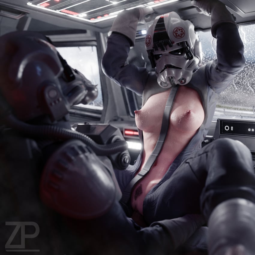 1boy 1girls 3d abs arms_up at-at at-at_pilot bodysuit breasts cockpit cowgirl_position duo exposed_breasts exposed_pussy exposed_torso female female_on_top female_stormtrooper genitals gloves hairy_pussy headgear helmet human human_only jumpsuit light-skinned_female light_skin male male/female medium_breasts nipples open_bodysuit open_jumpsuit pilot pilot_suit pubic_hair pussy science_fiction sex side_view soldier spread_legs star_wars steam stormtrooper straight sweatdrop sweaty sweaty_breasts unprofessional_behavior vaginal_penetration vehicle vehicle_interior zweiprobleme