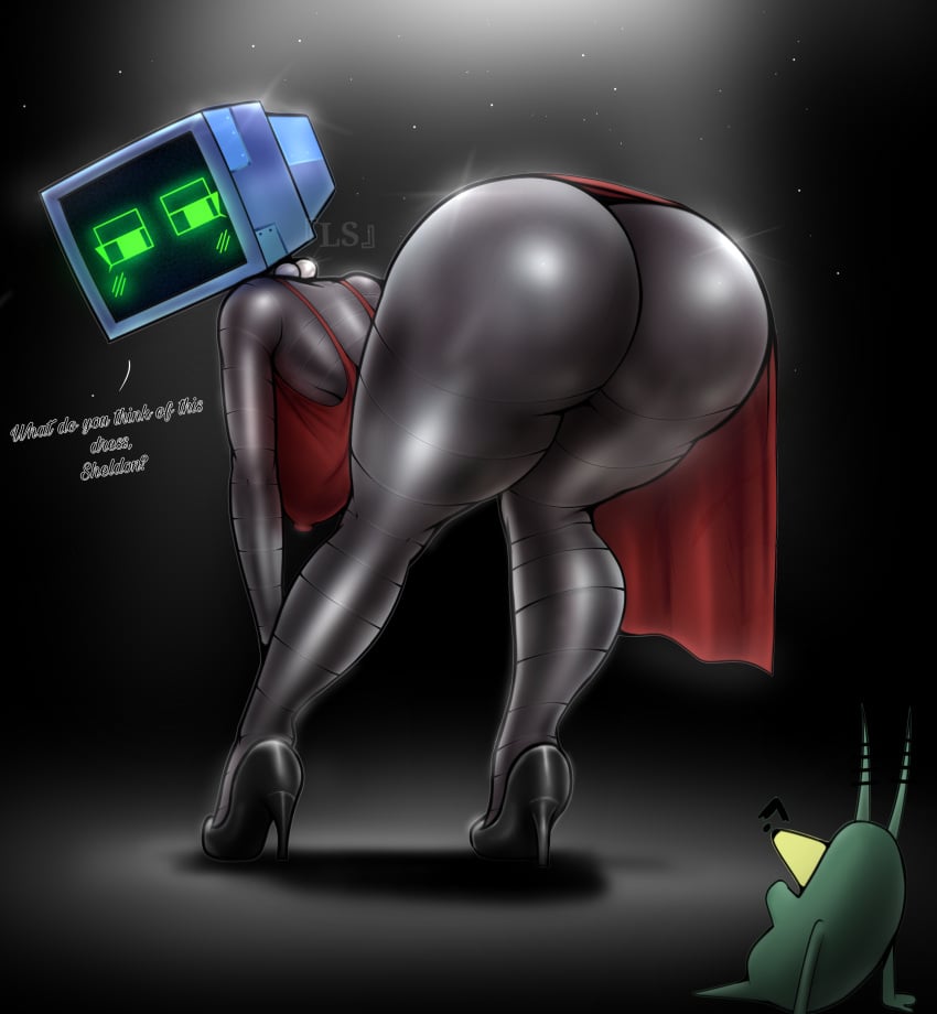 2024 2d 2d_(artwork) ass awooga big_ass black_text blush english_text female jpg karen_plankton ls plankton png sheldon_j._plankton spongebob_squarepants text tv tv_head