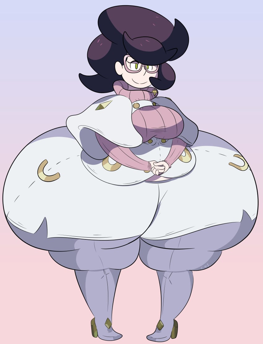 alternate_ass_size ass_bigger_than_head ass_focus big_ass clothed female female_only hauntedcactus huge_ass huge_hips huge_thighs hyper hyper_ass nintendo pokemon thick_thighs wicke_(pokemon) wide_hips