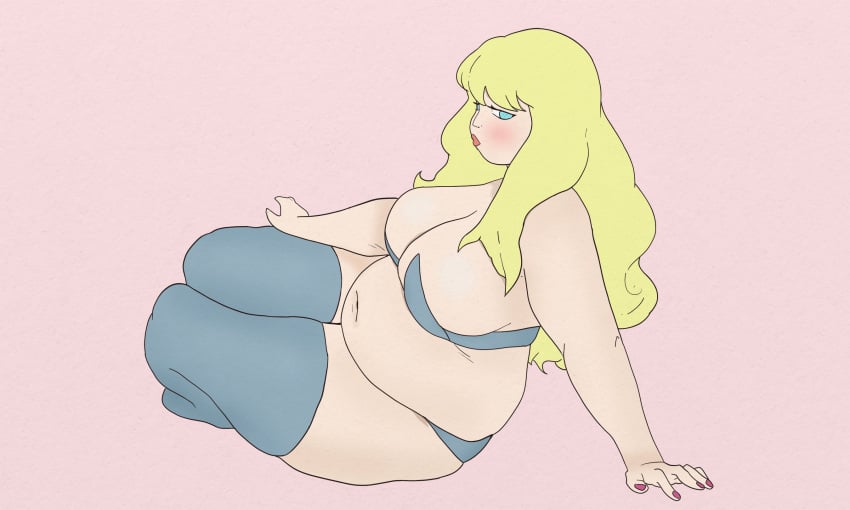 1girls aurel_cham blonde_hair chubby chubby_female curvy cute female_only original original_character softcore underwear