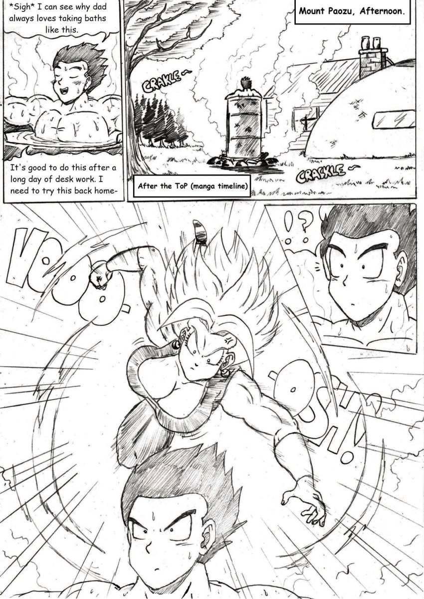 angry_expression angry_face attack bathing dragon_ball dragon_ball_super kefla legendary_super_saiyan pissed_off son_gohan super_saiyan super_saiyan_2 surprised thewritefiction