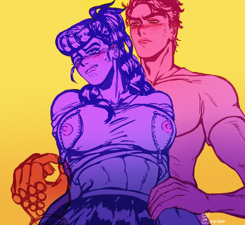 1boy 1girls breasts datape1 diamond_is_unbreakable female genderswap incest jojo's_bizarre_adventure josuke_higashikata jotaro_kujo male rule_63