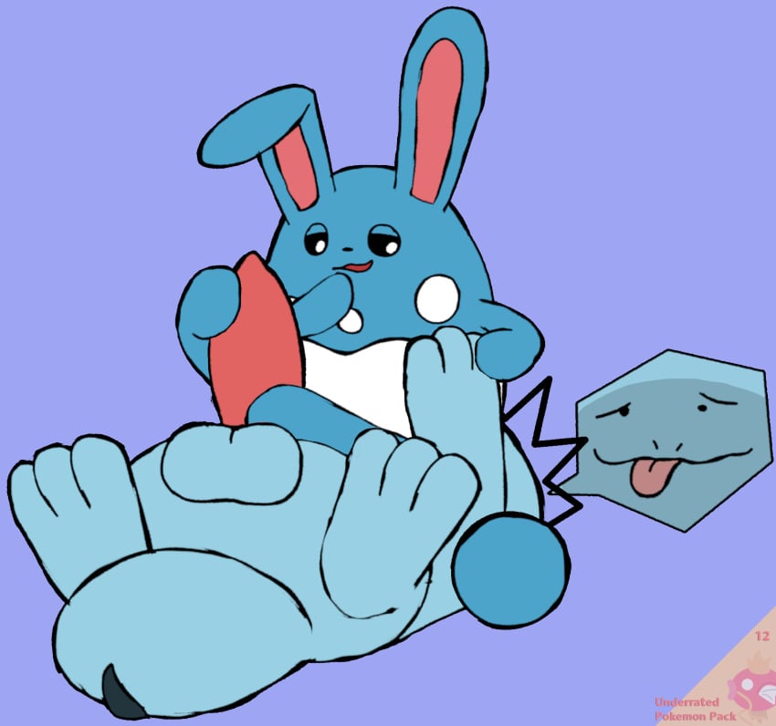 3_toes ambiguous_gender azumarill blue_body digital_media_(artwork) duo erection facesitting featureless_feet feet feral foot_fetish foot_play footjob generation_2_pokemon genitals hi_res male nintendo open_mouth penis pokemon pokemon_(species) quagsire secretsableye sex simple_background sitting_on_another smile tail text toes tongue watermark