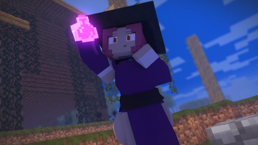 1girls big_breasts blaire_the_witch breasts first_porn_of_character minecraft mystic100 potion witch witch_(minecraft) witch_hat