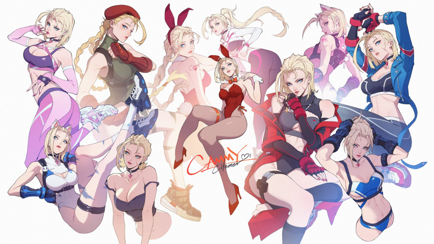 1girls big_breasts blonde_hair blue_eyes breasts busty cammy_white citemer cleavage curvaceous curvy curvy_body curvy_female curvy_figure female huge_breasts large_breasts scar sports_bra street_fighter street_fighter_6 voluptuous