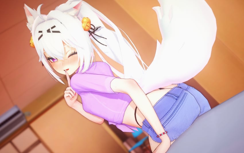 1girls 3d amoon blushing_at_viewer female female_focus filian filian_(vtuber) filipinoboy furry indie_virtual_youtuber nekomimi solo solo_female virtual_youtuber vtuber winking_at_viewer