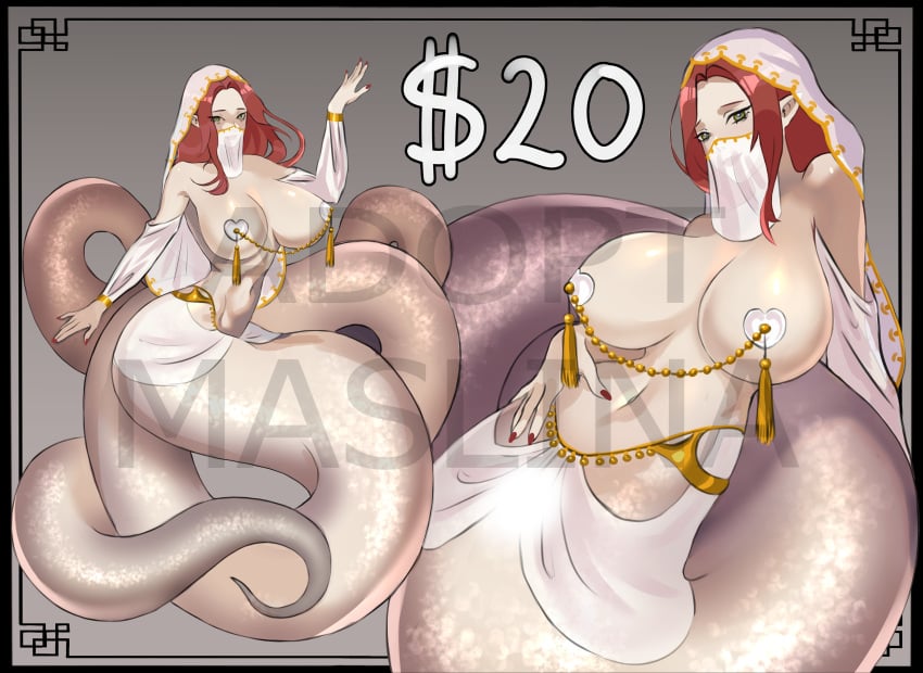 adopt adoptable adoption balls belly breasts character dancer design female fetish futanari human lamia male open pussy reference snake tights